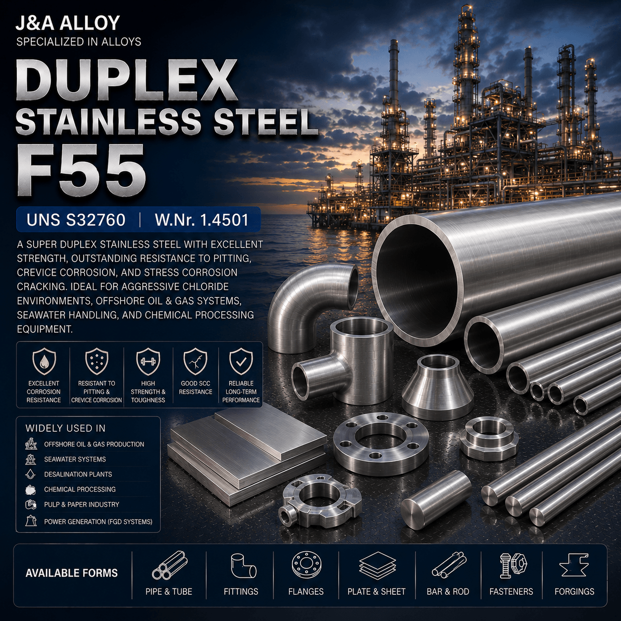Duplex Stainless Steel F55 Duplex Stainless Steel F55 manufacturer