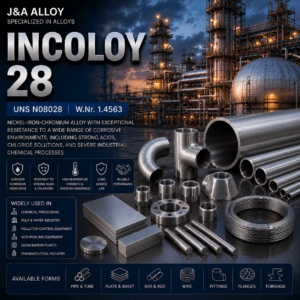 Incoloy 28 pipes, tubes, plates, rods, fittings, wires