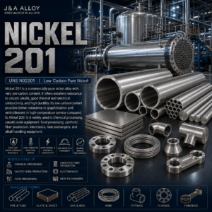 Nickel 201 pipes, bars, plates, flanges, fittings