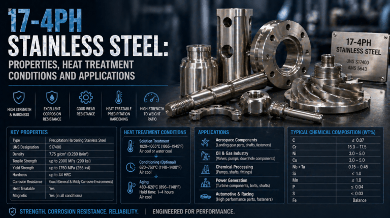 17-4PH Stainless Steel: Properties, Heat Treatment Conditions and Applications