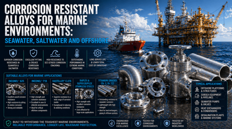 Corrosion Resistant Alloys for Marine Environments: Seawater, Saltwater and Offshore
