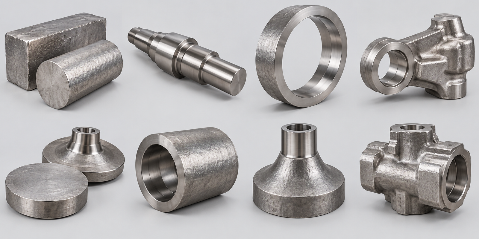 Open-die block, forged shaft, rolled ring, closed-die part, disc, hollow forging, hub and custom valve body forging